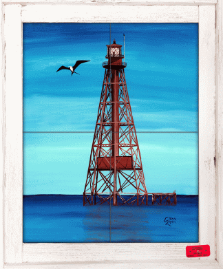 "Sombrero Reef Lighthouse" Tile Mural