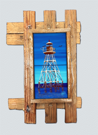 "Tennessee Reef Lighthouse" 2 Tile Mural Lid