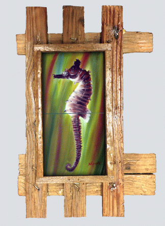 "Turtlegrass Traveler" 2 Tile Mural Lid