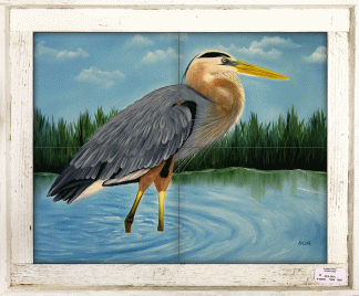 "Wading Blue" Tile Mural