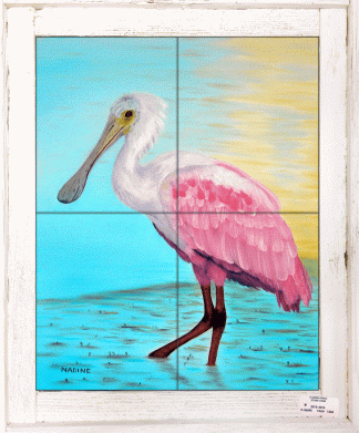 "Wading Roseate" Tile Mural