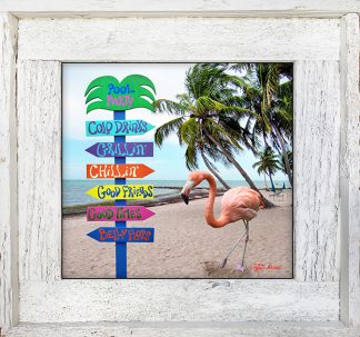 "Flamingo With Signs"