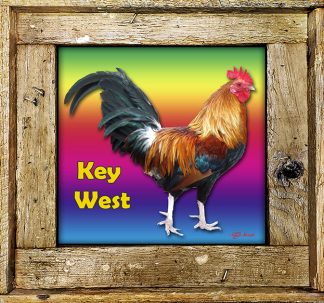 "Rooster With Rainbow"