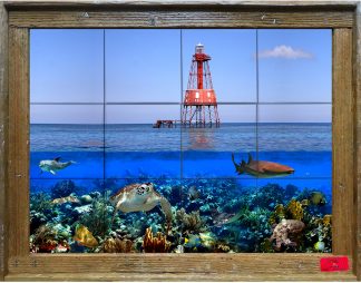 "Carysfort Reef Lighthouse" Tile Mural
