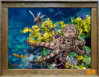 "Golden Reef With Octopus" Tile Mural