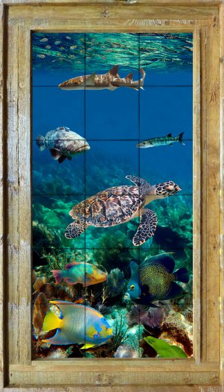"GRECIAN PATCH REEF" TILE MURAL