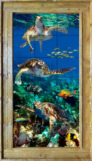 "THREE TURTLES" TILE MURAL