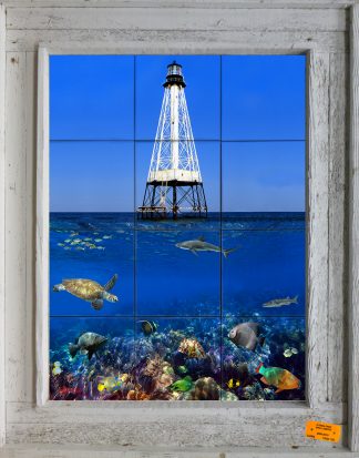 "Alligator Reef Lighthouse" Tile Mural